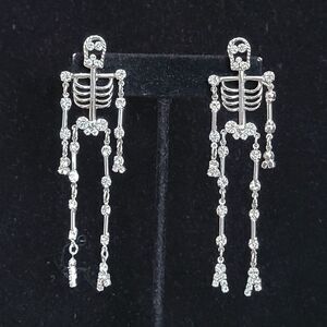 Rhinestone Skeleton Earrings